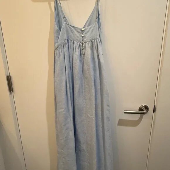 Blue Maxi Dress with Tie Back Detail - Picture 5 of 8